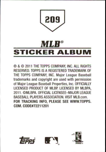 B1814- 2011 Topps Sticker Baseball Karten 201-295 -du Pick- 15 + Gratis US - Bild 19 von 187