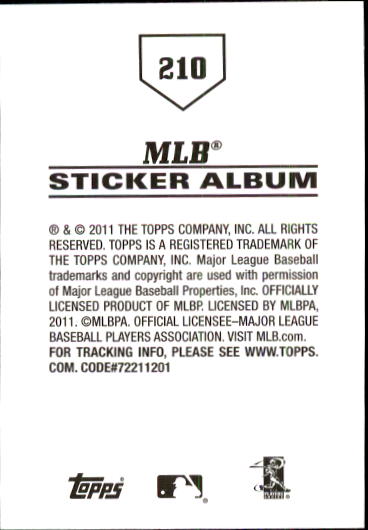 B1814- 2011 Topps Sticker Baseball Karten 201-295 -du Pick- 15 + Gratis US - Bild 21 von 187
