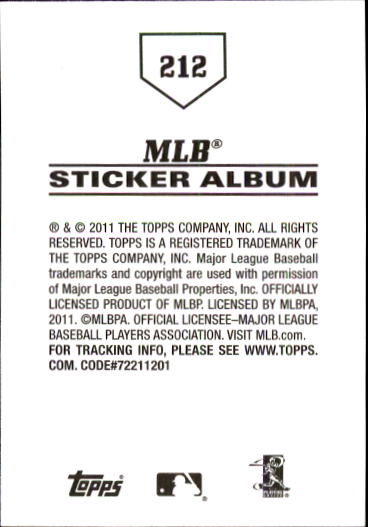 B1814- 2011 Topps Sticker Baseball Karten 201-295 -du Pick- 15 + Gratis US - Bild 25 von 187