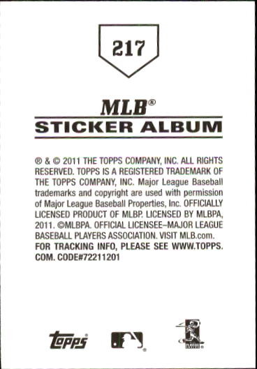 B1814- 2011 Topps Sticker Baseball Karten 201-295 -du Pick- 15 + Gratis US - Bild 35 von 187