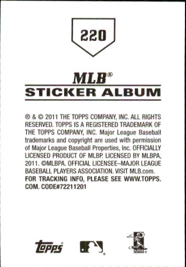B1814- 2011 Topps Sticker Baseball Karten 201-295 -du Pick- 15 + Gratis US - Bild 41 von 187