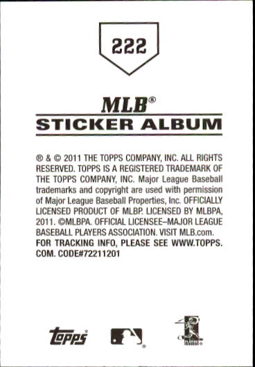 B1814- 2011 Topps Sticker Baseball Karten 201-295 -du Pick- 15 + Gratis US - Bild 45 von 187