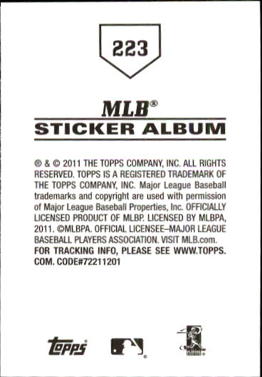 B1814- 2011 Topps Sticker Baseball Karten 201-295 -du Pick- 15 + Gratis US - Bild 47 von 187