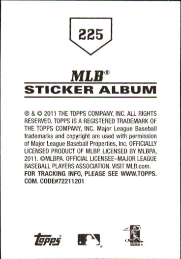 B1814- 2011 Topps Sticker Baseball Karten 201-295 -du Pick- 15 + Gratis US - Bild 51 von 187