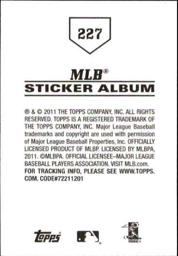 B1814- 2011 Topps Sticker Baseball Karten 201-295 -du Pick- 15 + Gratis US - Bild 55 von 187