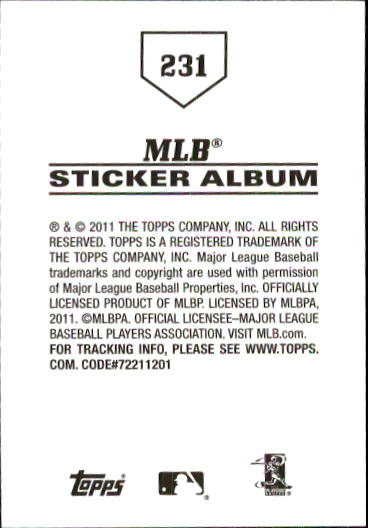 B1814- 2011 Topps Sticker Baseball Karten 201-295 -du Pick- 15 + Gratis US - Bild 63 von 187
