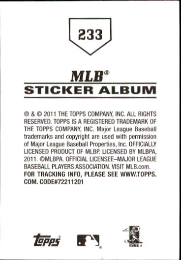 B1814- 2011 Topps Sticker Baseball Karten 201-295 -du Pick- 15 + Gratis US - Bild 67 von 187