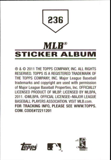 B1814- 2011 Topps Sticker Baseball Karten 201-295 -du Pick- 15 + Gratis US - Bild 73 von 187