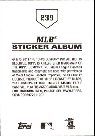 B1814- 2011 Topps Sticker Baseball Karten 201-295 -du Pick- 15 + Gratis US - Bild 79 von 187