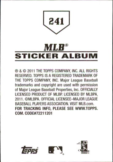 B1814- 2011 Topps Sticker Baseball Karten 201-295 -du Pick- 15 + Gratis US - Bild 83 von 187