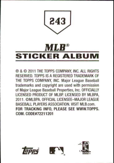 B1814- 2011 Topps Sticker Baseball Karten 201-295 -du Pick- 15 + Gratis US - Bild 87 von 187