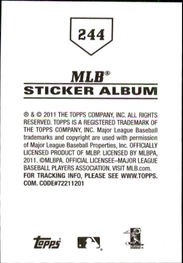 B1814- 2011 Topps Sticker Baseball Karten 201-295 -du Pick- 15 + Gratis US - Bild 89 von 187