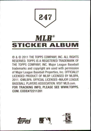 B1814- 2011 Topps Sticker Baseball Karten 201-295 -du Pick- 15 + Gratis US - Bild 95 von 187