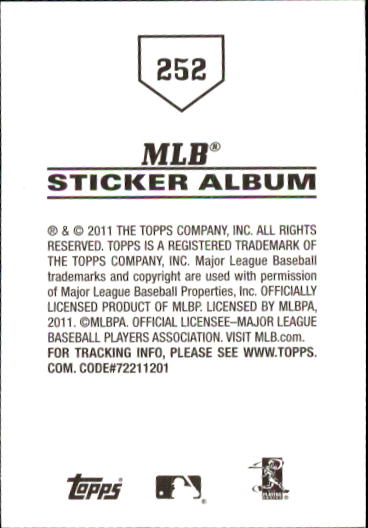 B1814- 2011 Topps Sticker Baseball Karten 201-295 -du Pick- 15 + Gratis US - Bild 105 von 187