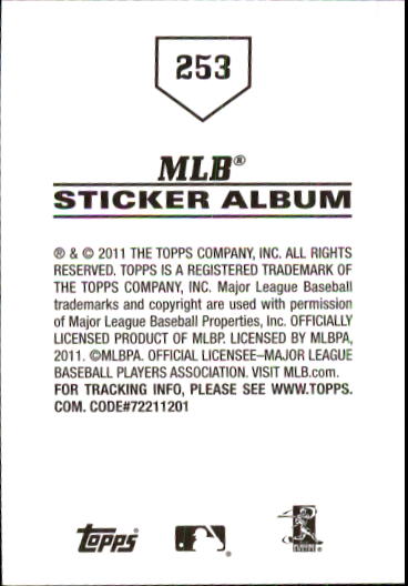 B1814- 2011 Topps Sticker Baseball Karten 201-295 -du Pick- 15 + Gratis US - Bild 107 von 187