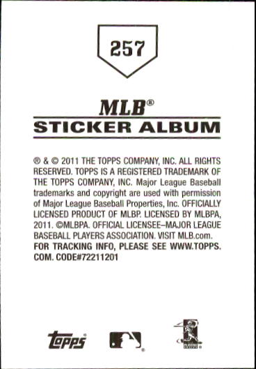 B1814- 2011 Topps Sticker Baseball Karten 201-295 -du Pick- 15 + Gratis US - Bild 115 von 187