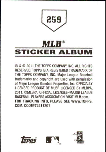 B1814- 2011 Topps Sticker Baseball Karten 201-295 -du Pick- 15 + Gratis US - Bild 119 von 187