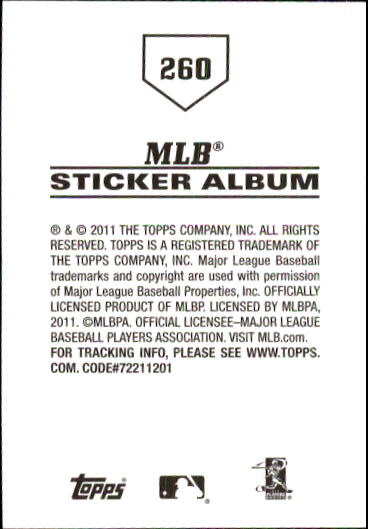 B1814- 2011 Topps Sticker Baseball Karten 201-295 -du Pick- 15 + Gratis US - Bild 121 von 187