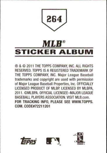 B1814- 2011 Topps Sticker Baseball Karten 201-295 -du Pick- 15 + Gratis US - Bild 129 von 187