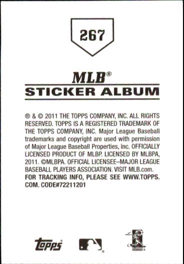 B1814- 2011 Topps Sticker Baseball Karten 201-295 -du Pick- 15 + Gratis US - Bild 135 von 187