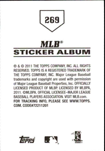B1814- 2011 Topps Sticker Baseball Karten 201-295 -du Pick- 15 + Gratis US - Bild 139 von 187