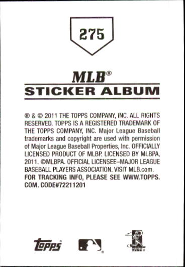 B1814- 2011 Topps Sticker Baseball Karten 201-295 -du Pick- 15 + Gratis US - Bild 149 von 187