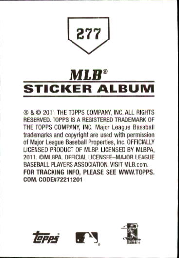 B1814- 2011 Topps Sticker Baseball Karten 201-295 -du Pick- 15 + Gratis US - Bild 153 von 187