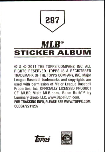 B1814- 2011 Topps Sticker Baseball Karten 201-295 -du Pick- 15 + Gratis US - Bild 173 von 187