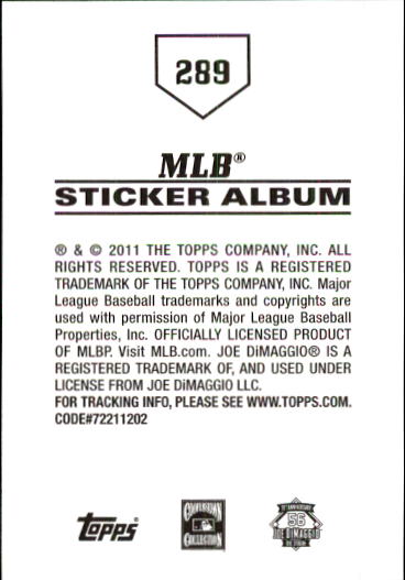 B1814- 2011 Topps Sticker Baseball Karten 201-295 -du Pick- 15 + Gratis US - Bild 177 von 187