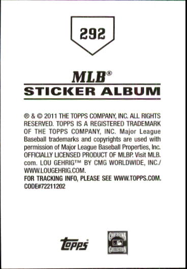B1814- 2011 Topps Sticker Baseball Karten 201-295 -du Pick- 15 + Gratis US - Bild 183 von 187