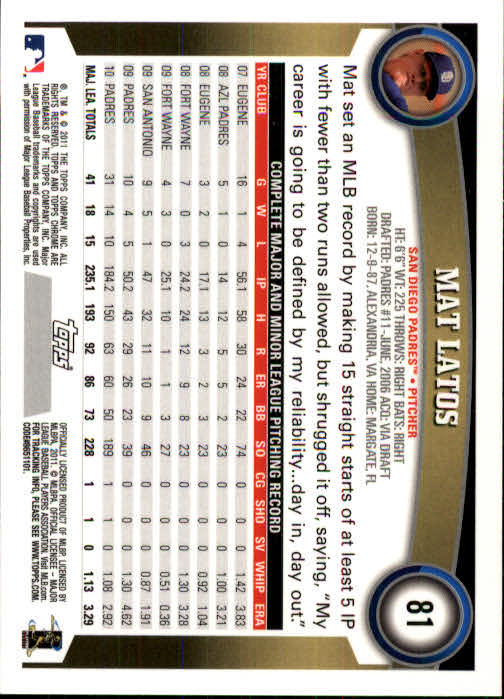 A6060- 2011 Topps Chrome BB Card #s 1-220 +Rookies -You Pick- 15+ FREE US SHIP - Picture 225 of 398