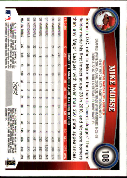 A6060- 2011 Topps Chrome BB Card #s 1-220 +Rookies -You Pick- 15+ FREE US SHIP - Picture 83 of 398