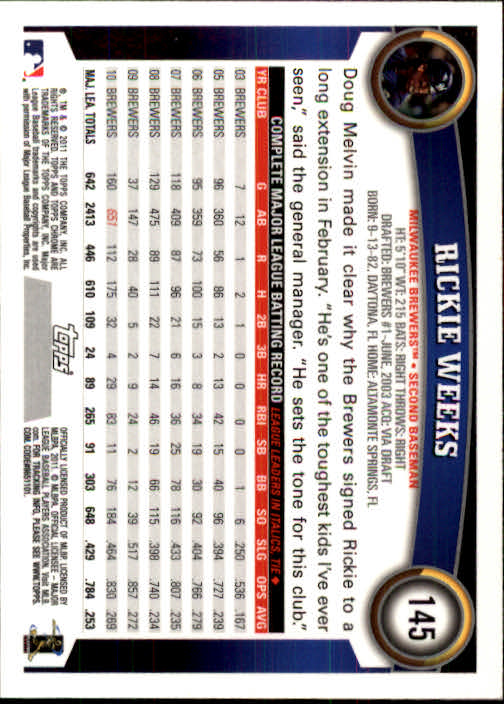 A6060- 2011 Topps Chrome BB Card #s 1-220 +Rookies -You Pick- 15+ FREE US SHIP - Picture 75 of 398