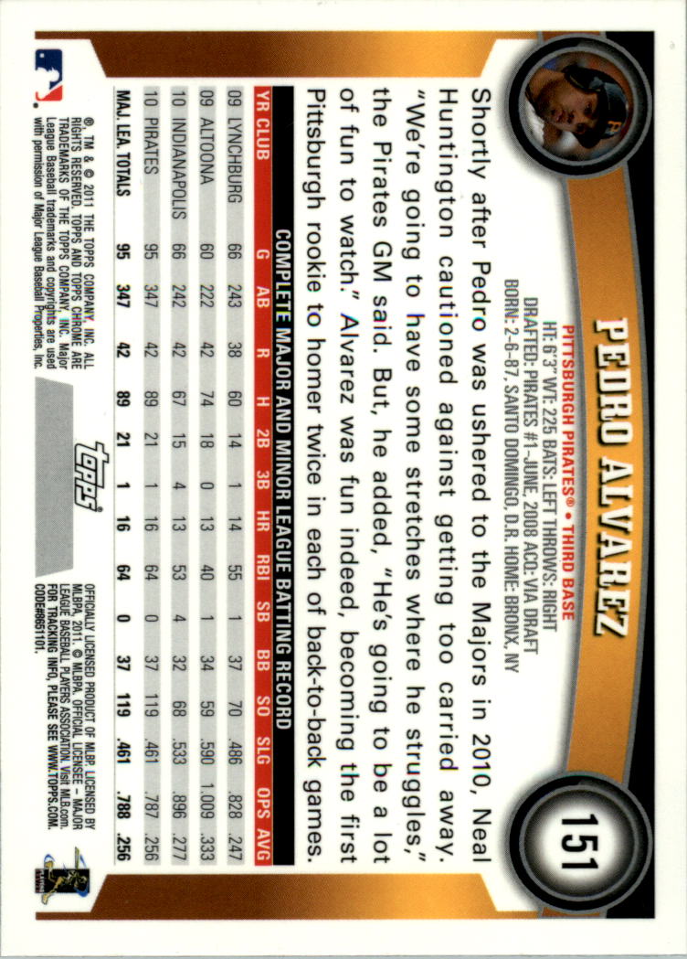 A6060- 2011 Topps Chrome BB Card #s 1-220 +Rookies -You Pick- 15+ FREE US SHIP - Picture 374 of 398
