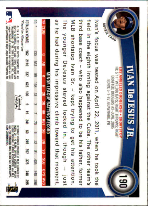 A6060- 2011 Topps Chrome BB Card #s 1-220 +Rookies -You Pick- 15+ FREE US SHIP - Picture 301 of 398