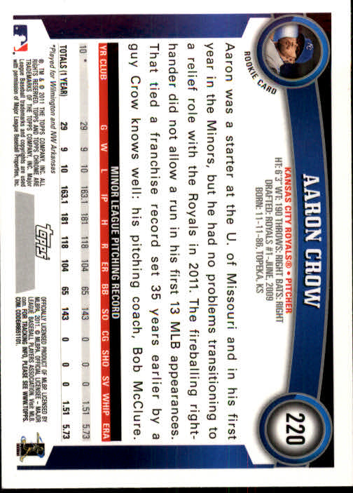 A6060- 2011 Topps Chrome BB Card #s 1-220 +Rookies -You Pick- 15+ FREE US SHIP - Picture 356 of 398