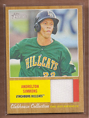 2011 Topps Heritage Minors Clubhouse Collection Relics #AS Andrelton Simmons