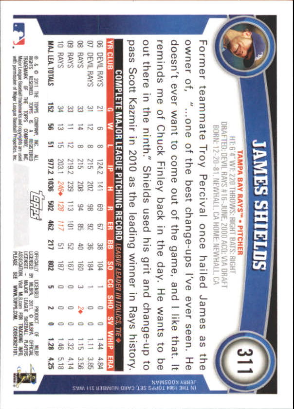 A3166- 2011 Topps Diamant Jubiläum BB 251-500 -du Pick- 15 + Gratis US Schiff - Bild 72 von 298