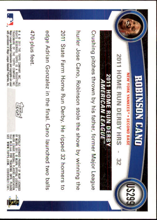2011 Topps Update #US299 Robinson Cano back image