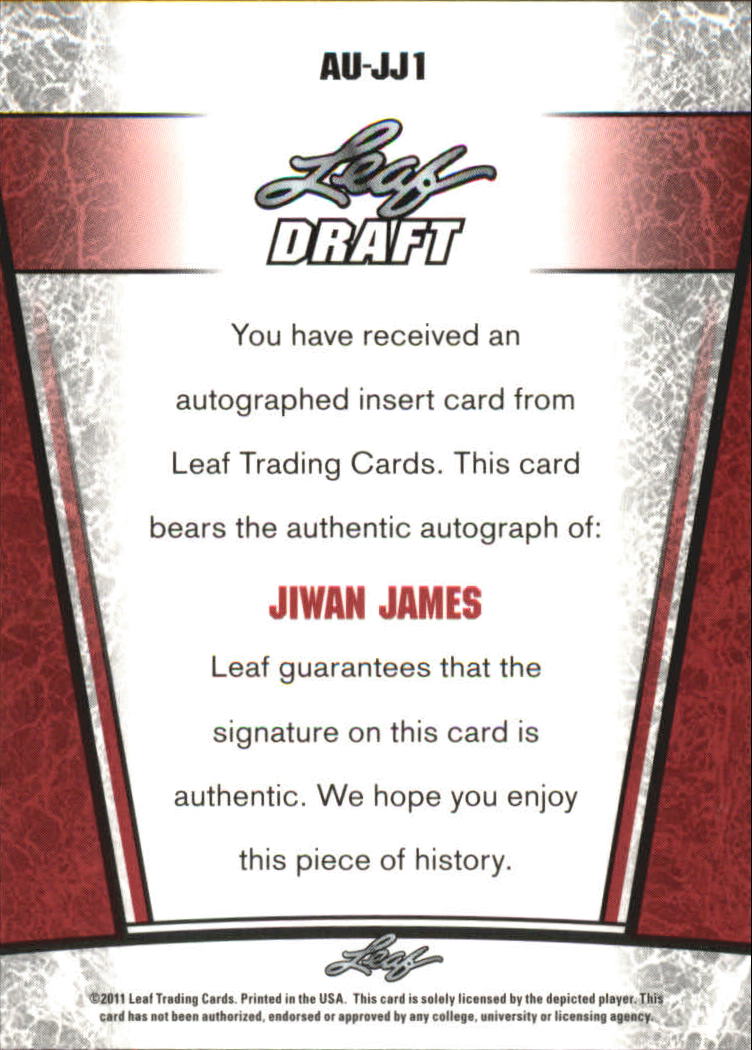 2011 Leaf Metal Draft #JJ1 Jiwan James back image