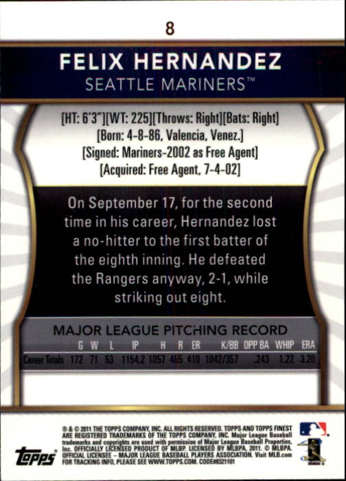 B3145- 2011 Finest Baseball Card #s 1-100 +Rookies -You Pick- 15+ FREE US SHIP - Picture 3 of 89