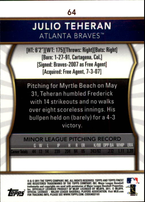 B3145- 2011 Finest Baseball Card #s 1-100 +Rookies -You Pick- 15+ FREE US SHIP - Picture 31 of 89