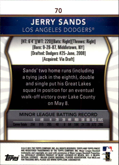 B3145- 2011 Finest Baseball Card #s 1-100 +Rookies -You Pick- 15+ FREE US SHIP - Picture 43 of 89