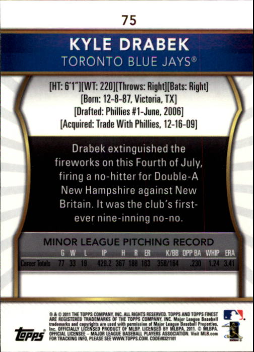 B3145- 2011 Finest Baseball Card #s 1-100 +Rookies -You Pick- 15+ FREE US SHIP - Picture 49 of 89