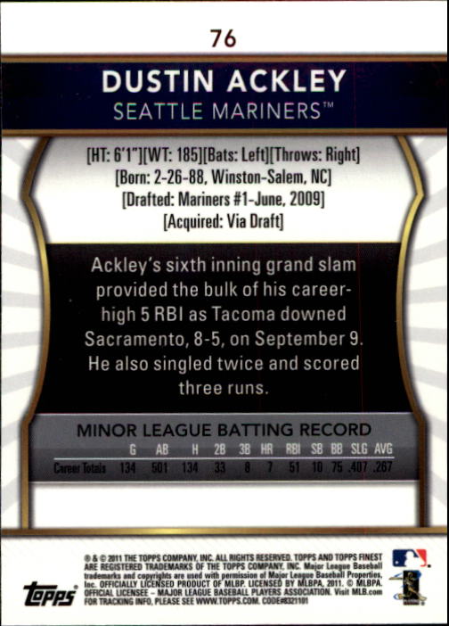 B3145- 2011 Finest Baseball Card #s 1-100 +Rookies -You Pick- 15+ FREE US SHIP - Picture 51 of 89