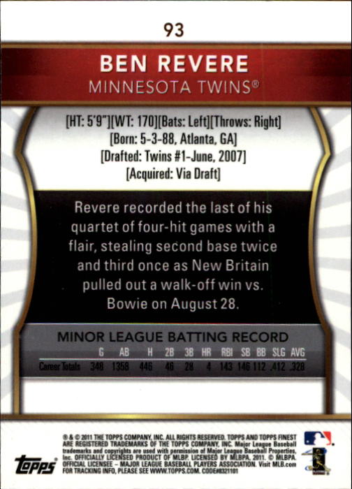B3145- 2011 Finest Baseball Card #s 1-100 +Rookies -You Pick- 15+ FREE US SHIP - Picture 79 of 89