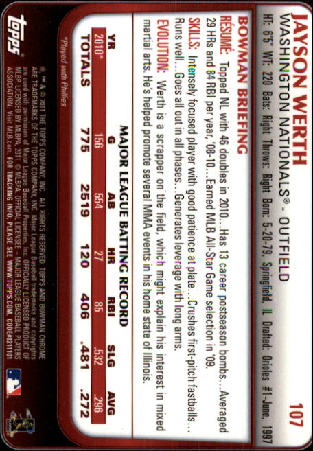 B5206- 2011 Bowman Chrome Baseball Card #s 1-220 -You Pick- 15+ FREE US SHIP - Picture 178 of 381