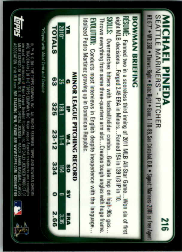 B5206- 2011 Bowman Chrome Baseball Card #s 1-220 -You Pick- 15+ FREE US SHIP - Picture 373 of 381
