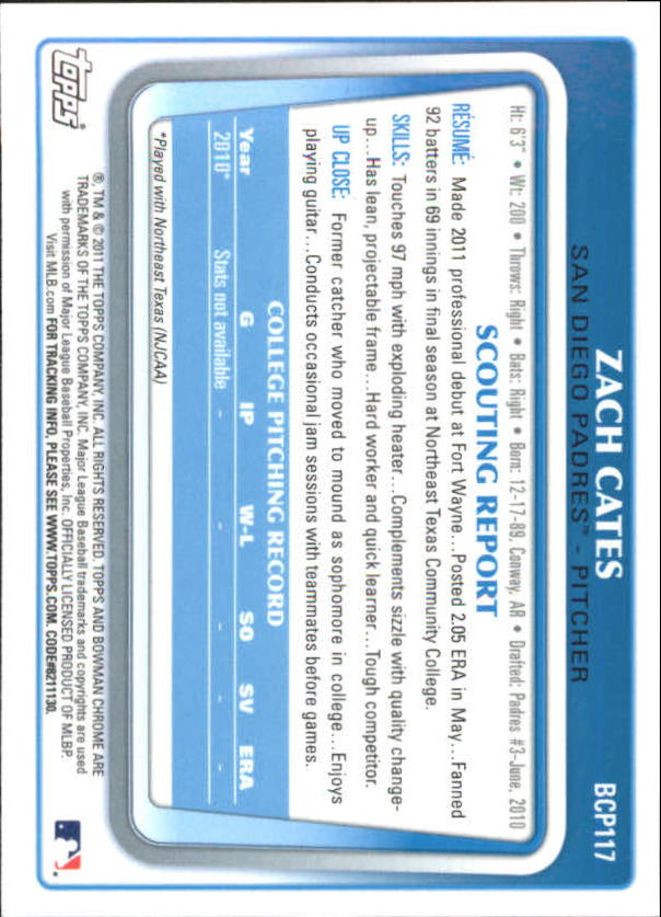 A0151- 2011 Bowman Chrome Prospects Green X-Fractors -You Pick- 15+ FREE US SHIP - Picture 11 of 183