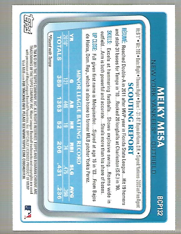 A0151- 2011 Bowman Chrome Prospects Green X-Fractors -You Pick- 15+ FREE US SHIP - Picture 35 of 183